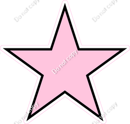 Flat - Baby Pink Star - Outlined