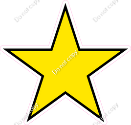 Flat - Yellow Star - Outlined