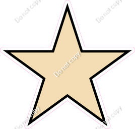Flat - Champagne Star - Outlined