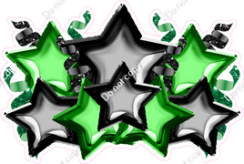 Foil Star Panel - Black & Green