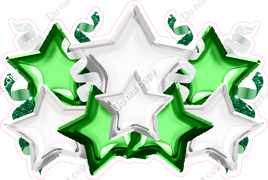 Foil Star Panel - White & Green