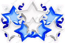 Foil Star Panel - White & Blue