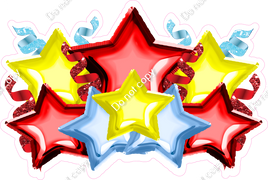 Red, Yellow, & Baby Blue Star Panel