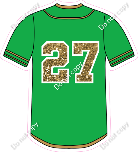 Football Jersey with Numbers - Green & Gold w/ Variants