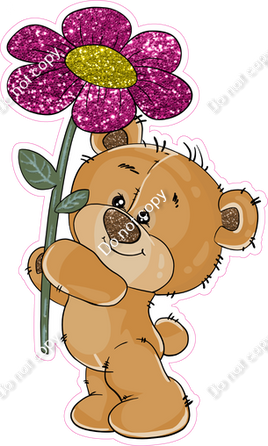 Bear with Hot Pink Daisy w/ Variants