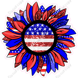 4th of July Sunflower with Flag w/ Variants