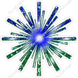 Firework - Blue Green Ombre Sparkle w/ Variants - Style 3