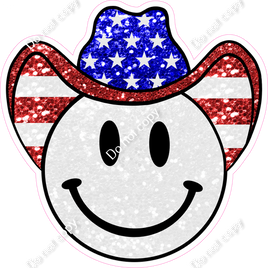 4th of July Emoji with Flag Cowboy Hat w/ Variants