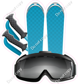 Blue & Black Snow Ski Gear w/ Variants