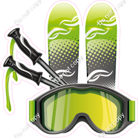 Green Snow Ski Gear w/ Variants