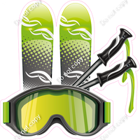 Green Snow Ski Gear w/ Variants
