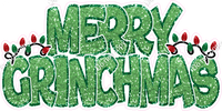 Sparkle Lime Green with Outline - Merry Grinchmas Statement w/ Variants