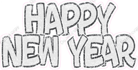 Sparkle - White & Silver BB Outlined Happy New Year w/ Variants