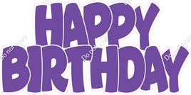 Flat - Purple Happy Birthday Statement