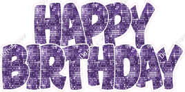 Disco - Purple Happy Birthday Statement