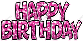 Bokeh - Hot Pink Happy Birthday Statement