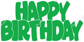 Flat - Green Happy Birthday Statement