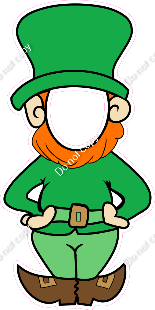 Flat Boy St. Patricks Day Leprechaun Face Cutout Sign Swag USA