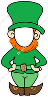 Flat - Boy - St. Patricks Day Leprechaun Face Cutout w/ Variants