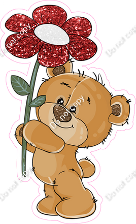 Teddy Bear with Red Flower w/ Variants