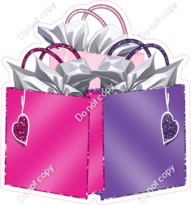 Shopping Bags - Hot Pink & Purple, & Baby Pink w/ Variants