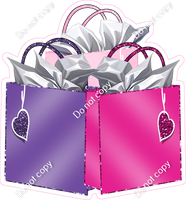 Shopping Bags - Hot Pink & Purple, & Baby Pink w/ Variants