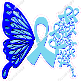 Blue, Caribbean Apraxia  Awareness Butterfly w/ Variants