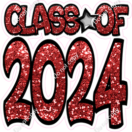 Red Sparkle CLASS OF 2024 Statement w/ Variant