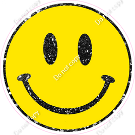 Flat Yellow & Black Sparkle Smiley Face w/ Variants