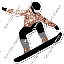 Sparkle Rose Gold - Snow Boarder Silhouette w/ variants