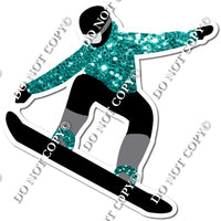 Sparkle Teal - Snow Boarder Silhouette w/ variants