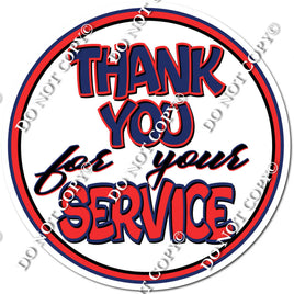 Flat Red & Navy Blue - Thank you for your service - Statement w/ Variants