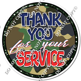 Camo / Flat Red & Navy Blue - Thank you for your service - Statement w/ Variants