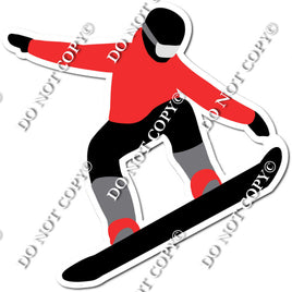 Flat Red - Snow Boarder Silhouette w/ variants