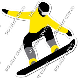Flat Yellow - Snow Boarder Silhouette w/ variants