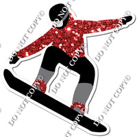 Sparkle Red - Snow Boarder Silhouette w/ variants