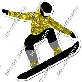 Sparkle Yellow - Snow Boarder Silhouette w/ variants