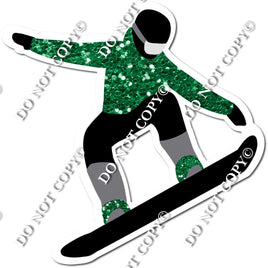 Sparkle Green - Snow Boarder Silhouette w/ variants