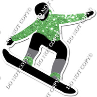 Sparkle Lime Green - Snow Boarder Silhouette w/ variants