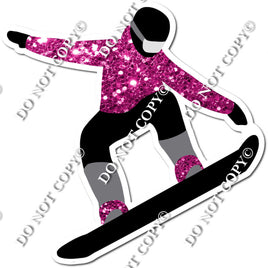 Sparkle Hot Pink- Snow Boarder Silhouette w/ variants