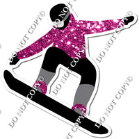 Sparkle Hot Pink- Snow Boarder Silhouette w/ variants