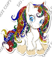 Primary Sparkle Rainbow Sitting Unicorn