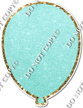 Pastel Mint Glitter with Gold Trim Balloon
