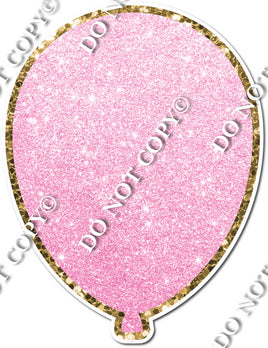 Pink Glitter with Gold Trim Balloon