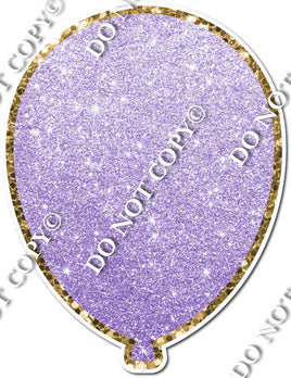 Pastel Purple Glitter with Gold Trim Balloon