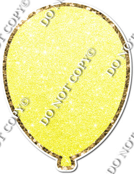 Pastel Yellow Glitter with Gold Trim Balloon