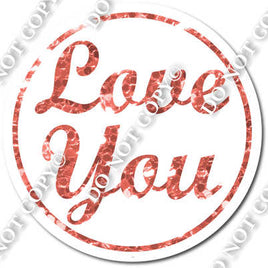 Love You for Sparkle Coral Vertical Frame