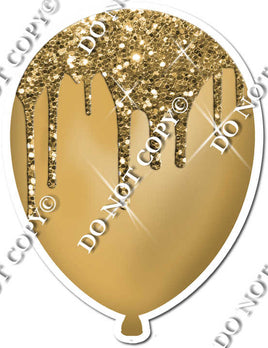 Gold Balloon with Gold Drip