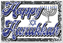 Blue & Silver Happy Hanukkah