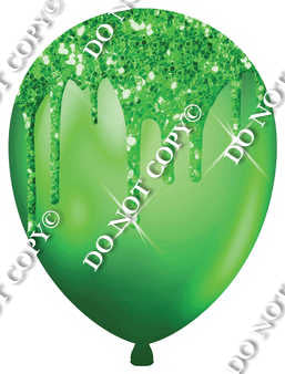 Lime Green Balloon with Lime Green Drip